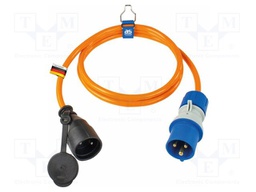 Extension lead; 3G2.5mm2; Sockets: 1; PUR; orange; 1.5m; 16A