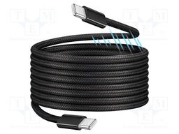 Cable; USB 2.0; USB C plug,both sides; 1.5m; black; 480Mbps; 100W