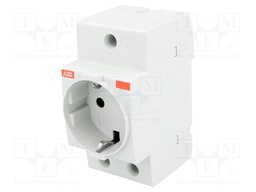 F-type socket; 16A; Mounting: DIN; 250VAC