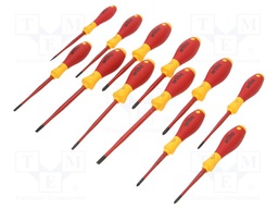 Screwdrivers; Pcs: 12; insulated; 1kVAC