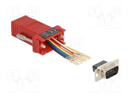 Adapter; D-Sub 9pin plug,RJ45 socket; red