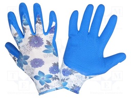 Protective gloves; Size: 7; violet; latex; tag