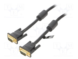 Cable; D-Sub 15pin HD plug,both sides; black; 20m; Øcable: 8mm