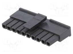 Plug; wire-board; female; Micro-Fit 3.0; 3mm; PIN: 10; w/o contacts