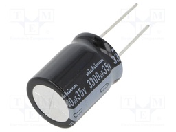 Capacitor: electrolytic; THT; 3300uF; 35VDC; Ø20x25mm; Pitch: 10mm