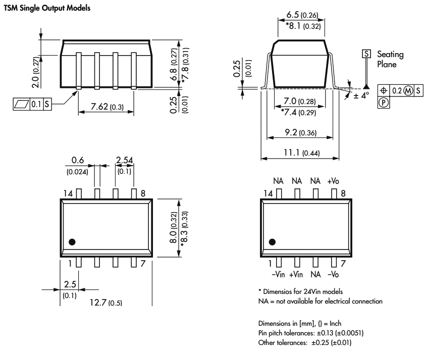 Converter: DC/DC; 1W; Uin: 4.5÷5.5V; Uout: 9VDC; Iout: 110mA; SMD