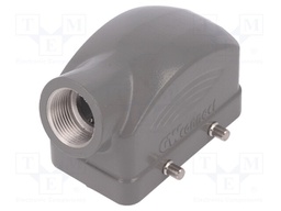 Enclosure: for HDC connectors; size 10B; for cable; angled; metal