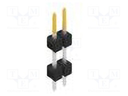 Connector: pin strips; pin header; male; PIN: 2; 2.54mm; THT; 1x2