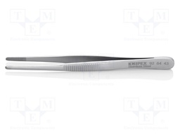 Tweezers; 120mm; Blades: straight; Blade tip shape: rounded