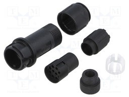Connector: circular; plug; female; PIN: 10; w/o contacts; for cable