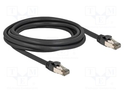 Patch cord; U/FTP; Cat: 6a; RJ45 plug,both sides; 3m; PVC; black