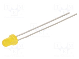 LED; 3mm; yellow; 65mcd; 60°; Front: convex; Pitch: 2.54mm