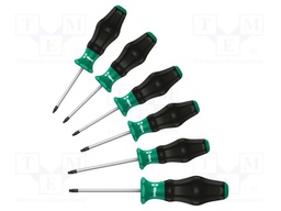 Screwdrivers; Pcs: 6; Bit: Torx®; Series: Kraftform Comfort