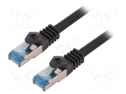 Patch cord; S/FTP; 6a; stranded; Cu; LSZH; black; 5m; 26AWG