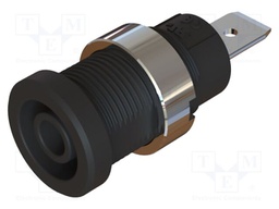 Laboratory connector: 4mm banana; socket; 1kV; 25A; black