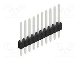 Connector: pin strips; pin header; male; PIN: 10; 1.27mm; THT; 1x10
