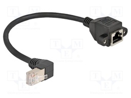 Extender Ethernet; S/FTP; Cat: 6a; 0.25m; LSZH; black; 26AWG; screw