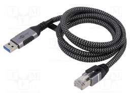 Cable; USB 3.0; RJ45 plug,USB A plug; 3m; 1Gbps; Øcable: 5.6mm