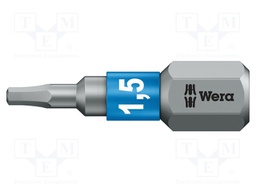 Screwdriver bit; Allen hex key; HEX 1,5mm; Overall len: 25mm