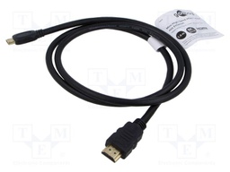 Cable; HDMI 2.1; HDMI plug,mini HDMI plug; PVC; Len: 1m; black