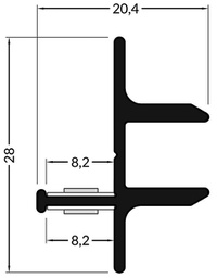 Profiles for LED modules; edge; black; L: 1m; aluminium; anodized