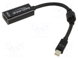 Adapter; HDMI socket,mini DisplayPort plug; 0.12m; black; black