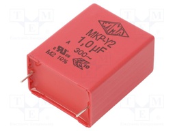 Capacitor: polypropylene; 1uF; 27.5mm; ±10%; 31.5x20x39.5mm