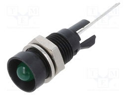 Indicator: LED; recessed; Cutout: Ø8mm; for PCB; brass; ØLED: 5mm