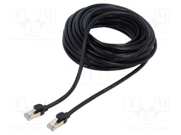 Patch cord; F/UTP; 7; stranded; Cu; PVC; black; 15m; 28AWG