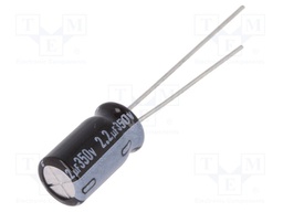 Capacitor: electrolytic; THT; 2.2uF; 350VDC; Ø6.3x11mm; ±20%; 1000h