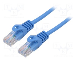 Patch cord; U/UTP; 5e; stranded; CCA; PVC; blue; 2m; 26AWG; Cores: 8