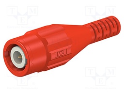 Connector: socket; BNC; red; Connection: soldering; Type: insulated