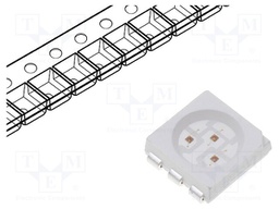 LED; SMD; 5050,PLCC6; pink (salmon pink); 9000÷12600mcd; 120°