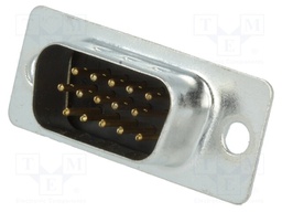 D-Sub HD; PIN: 15; plug; male; stamped and formed contacts; black