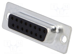 D-Sub; PIN: 15; socket; female; straight; THT; gold-plated