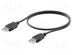 Cable; with locking; USB A,both sides; gold-plated; 1.8m; black