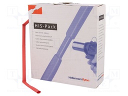 Heat shrink sleeve; 2: 1; 6.4mm; L: 5m; red; Wall thick: 0.6mm