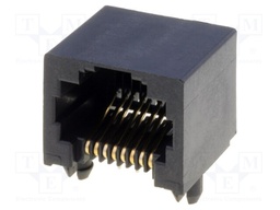 Socket; RJ45; PIN: 8; Cat: 3; low profile; gold-plated; Layout: 8p8c