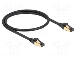 Patch cord; S/FTP; Cat: 7; RJ45 plug,both sides; 0.5m; TPE; black