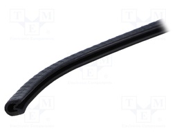 Hole and edge shield; PVC; L: 10m; black; H: 9.5mm; W: 6.5mm