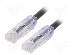 Patch cord; TX6™ PLUS,U/UTP; 6; stranded; Cu; LSZH; black; Len: 0.5m