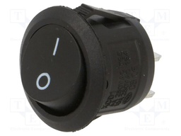 ROCKER; Pos: 2; 6A/250VAC; black; none; Body: black; Cutout: Ø20mm