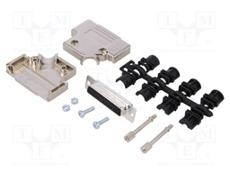D-Sub; PIN: 25; plug; female; shielded; soldering; for cable; black