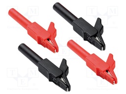 Crocodile clip; black; Grip capac: max.11mm; Socket size: 4mm
