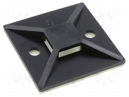 Self-adhesive cable holder; polyamide; UL94V-2; black; FH: 4.7mm