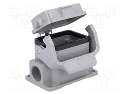 Enclosure: for rectangular connectors; Han; size 6B; with latch