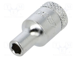 Wrench tip; 6-angles,socket spanner; 4mm; 1/4"; tool steel