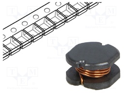 Inductor: wire; SMD; 1005; 820uH; 0.24A; 2.55Ω