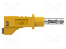 Test lead; 20A; banana plug 4mm,both sides; Len: 0.25m; yellow