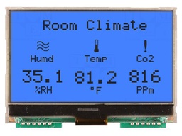 Display: LCD; 128x64; FSTN Positive; grey; 80x54x10.2mm; LED; 1x6